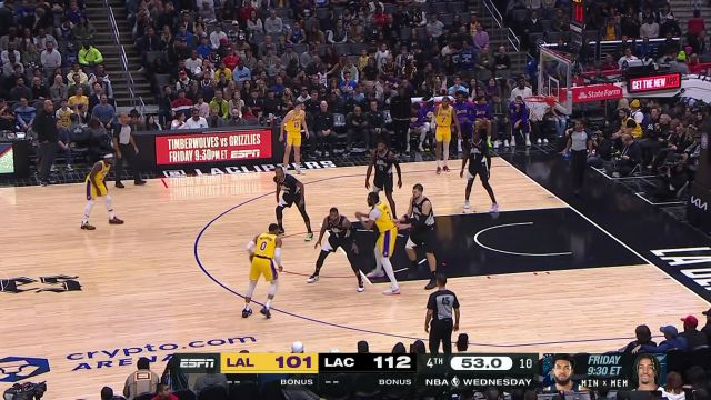 【2022年11月10日】NBA常規(guī)賽：湖人vs快船第4節(jié)英文原聲回放