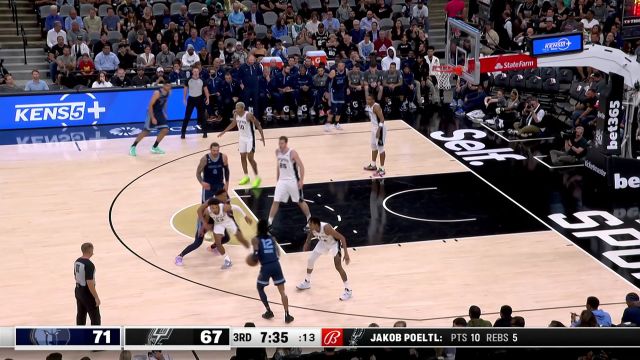 【2022年11月10日 灰熊vs马刺集锦】少年绝世好腰 莫兰特空中漫步打成2+1