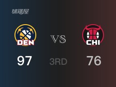 NBA常規(guī)賽：三節(jié)戰(zhàn)罷，掘金以97- 78領(lǐng)先公牛，小波特31+2