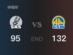 【战况】NBA常规赛:全场结束,勇士132-95战胜马刺,普尔36+2+2