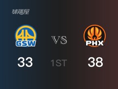 NBA常规赛：太阳以38-35领先勇士，结束首节