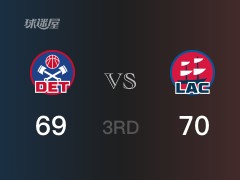 活塞三節(jié)領(lǐng)先快船，杰克遜得到18分，博格達(dá)諾維奇得到22分