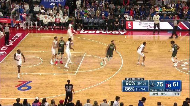 【2022年11月20日 森林狼vs76人集锦】手感来了拦不住！拉塞尔借挡拆果断出手三分连中