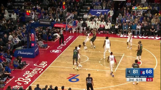 【2022年11月20日 森林狼vs76人集锦】不要进入他的时空领域！凯尔-安德森超高打板打进加罚