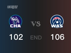 黄蜂vs奇才战报： 奇才106-102击溃黄蜂 库兹马28分乌布雷23分