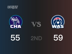 NBA常规赛：半场战罢，奇才以59-55领先黄蜂，比尔16+2+5