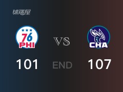 76人vs黄蜂战报:罗齐尔22分米尔顿22分 黄蜂击败76人