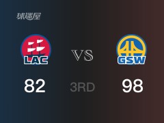 NBA常規(guī)賽：勇士以98-82領先快船，結(jié)束三節(jié)