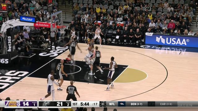 【2022年11月27日】 NBA常規(guī)賽：湖人vs馬刺第1節(jié)英文原聲回放