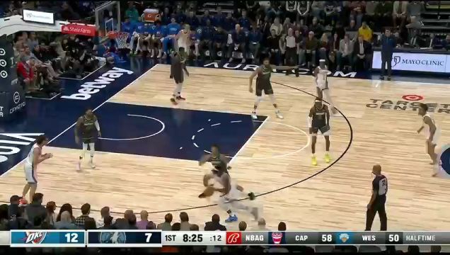 【2022年12月04日】NBA常規(guī)賽：雷霆vs森林狼第1節(jié)中文解說回放