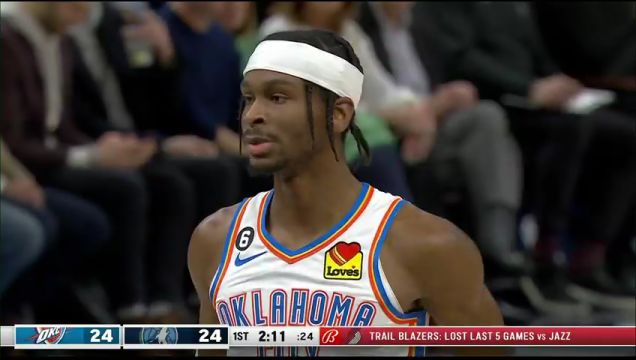 【2022年12月04日】NBA常規(guī)賽：雷霆vs森林狼第1節(jié)英文原聲回放