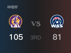 NBA常规赛：三节战罢，湖人以107- 83领先奇才，浓眉哥41分14篮板