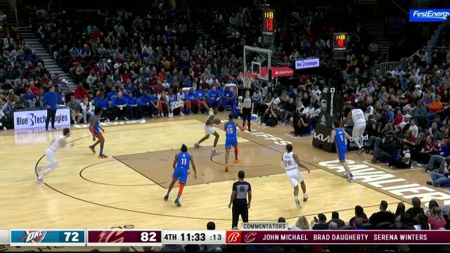 【2022年12月11日 雷霆vs骑士集锦】艾伦飞身拼抢摘下篮板 莫布利篮下接球轻松扣篮