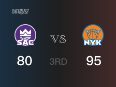 三節(jié)比分，尼克斯95-80領先國王，蘭德爾27分