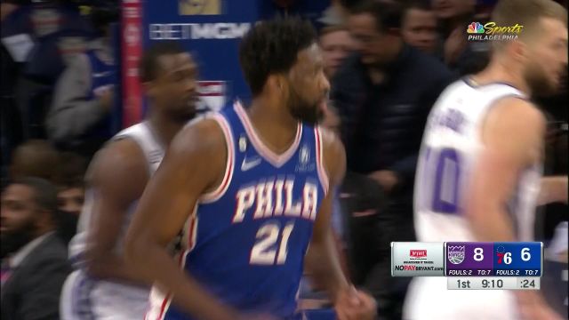 【2022年12月14日 国王vs76人集锦】登帝连线他来啦！恩比德接哈登传球箭步流星一飞冲天