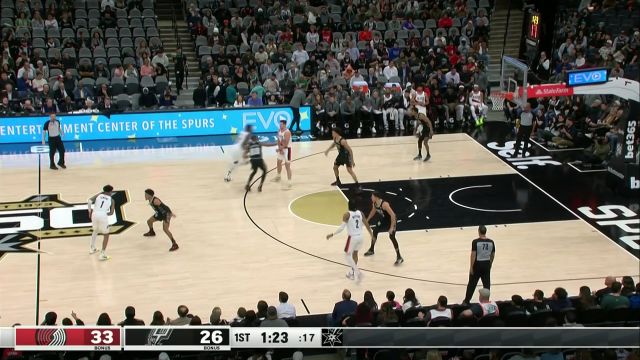 【2022年12月15日】NBA常规赛：开拓者vs马刺第1节英文原声回放