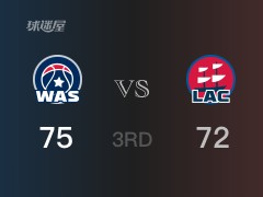 NBA常規(guī)賽：三節(jié)數(shù)據(jù)，奇才以75-72領(lǐng)先快船，庫茲馬15分5籃板2助攻