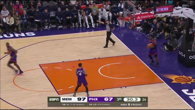 【2022年12月24日】NBA常規(guī)賽:灰熊vs太陽第3節(jié)英文原聲回放