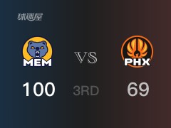 三節(jié)比分，灰熊102-69領(lǐng)先太陽(yáng)，小杰克遜23分