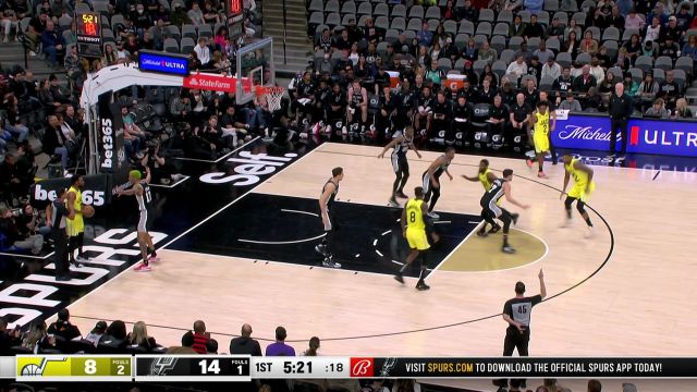 【2022年12月27日】NBA常規(guī)賽：爵士vs馬刺第1節(jié)中文解說回放