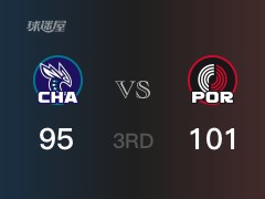 NBA常規(guī)賽：開拓者以101-95領(lǐng)先黃蜂，結(jié)束三節(jié)
