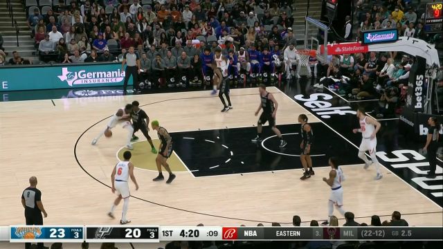 【2022年12月30日】NBA常規(guī)賽：尼克斯vs馬刺第1節(jié)英文原聲回放