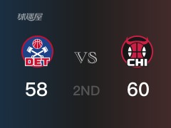 半场战罢,公牛60-58领先活塞
