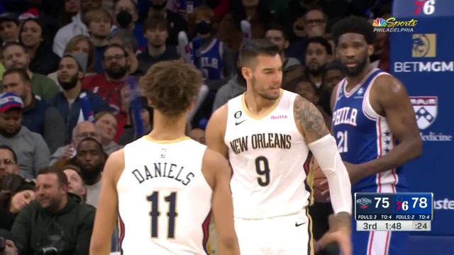 【2023年01月03日 鵜鶘vs76人集錦】不止在電影中做主角！埃爾南戈麥斯籃下制霸硬剛恩比德