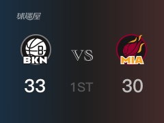NBA常规赛:篮网以33-30领先热火,结束首节