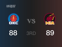 NBA常规赛:热火以89-88领先雷霆,结束三节