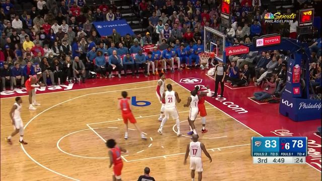 【2023年01月13日 雷霆vs76人集錦】防守到位了也沒(méi)用 吉迪精準(zhǔn)拋投洞穿網(wǎng)窩