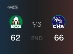 NBA常規(guī)賽：半場戰(zhàn)罷，黃蜂以66-62領(lǐng)先凱爾特人，三球20分6籃板6助攻