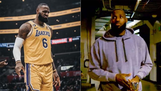 【2023年01月16日 76人vs湖人集錦】表情十分嚴(yán)肅！NBA官方曬詹姆斯入場視頻：國王距離38000分僅差11分