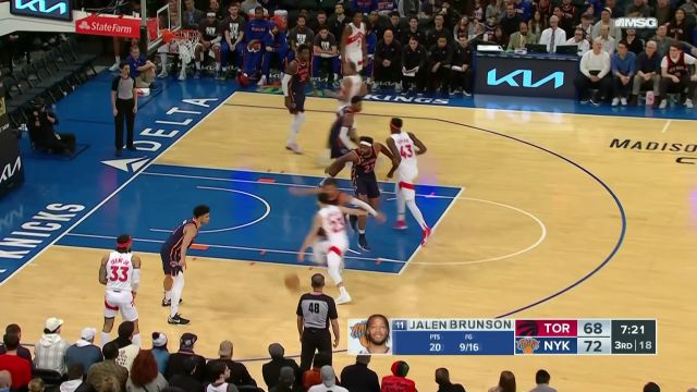 【2023年01月17日 猛龙vs尼克斯集锦】护筐能力极其强大 布伦森补篮被阿奴诺比大帽拒绝