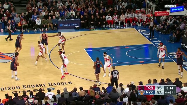 【2023年01月17日 猛龙vs尼克斯集锦】还好打出了抢断反击 范弗利特助巴恩斯拿下2分