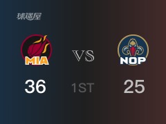 NBA常規(guī)賽：熱火以36-25領(lǐng)先鵜鶘，結(jié)束首節(jié)