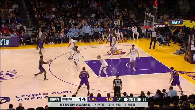 【2023年01月21日】NBA常規(guī)賽：灰熊vs湖人第1節(jié)英文原聲回放