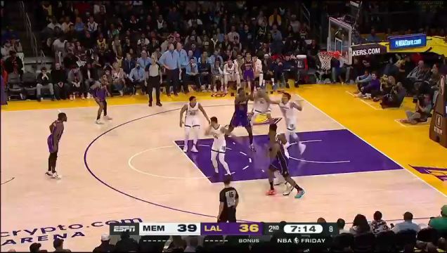【2023年01月21日】NBA常規(guī)賽：灰熊vs湖人第2節(jié)英文原聲回放