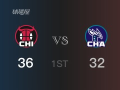 NBA常规赛：首节战罢，公牛以36- 32领先黄蜂，拉文9分2篮板2助攻