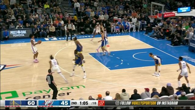 【2023年01月31日】NBA常規(guī)賽：勇士vs雷霆第2節(jié)英文原聲回放