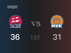 NBA常规赛:快船以38-34领先尼克斯,结束首节