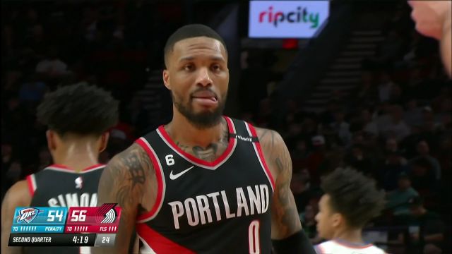 【2023年02月11日】NBA常规赛：雷霆vs开拓者第2节英文原声回放