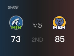 NBA常规赛 :半场数据, 灰熊以85-73领先森林狼,莫兰特24分3篮板7助攻