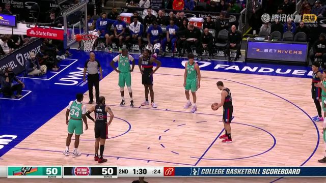 【2023年02月11日】NBA常規(guī)賽：馬刺vs活塞第2節(jié) 中文解說回放