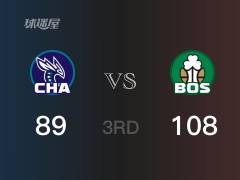 NBA常规赛:三节数据,凯尔特人以108-89领先黄蜂,怀特31分3篮板9助攻