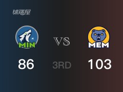 NBA常规赛:三节结束,灰熊以118-101领先森林狼,莫兰特30分6篮板9助攻