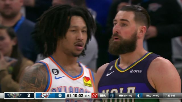 【2023年02月14日】NBA常規(guī)賽：鵜鶘vs雷霆第1節(jié)中文解說(shuō)回放
