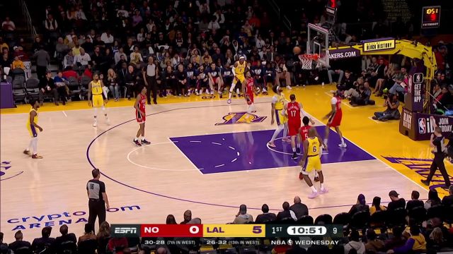 【2023年02月16日 鵜鶘vs湖人集錦】休息過后狀態(tài)飽滿！詹姆斯急停中距離+人縫擊地助濃眉反擊得手