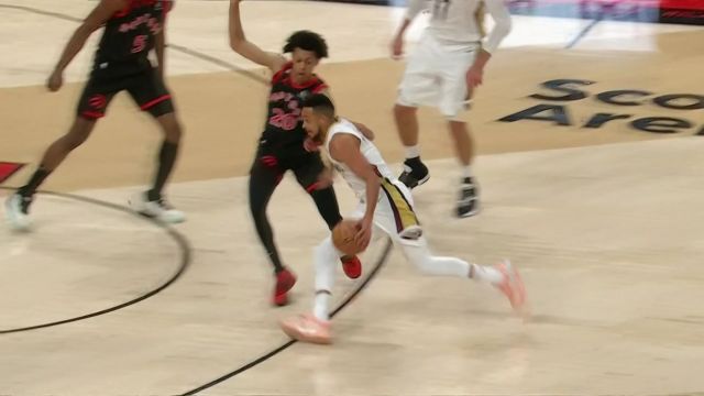 【2023年02月24日 鵜鶘vs猛龍集錦】被巨人支配的恐怖！阿丘瓦追身釘板 阿奴諾比反擊劈扣