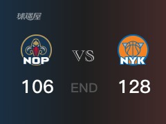 鹈鹕vs尼克斯战报: 尼克斯128-106击溃鹈鹕 兰德尔28分英格拉姆19分